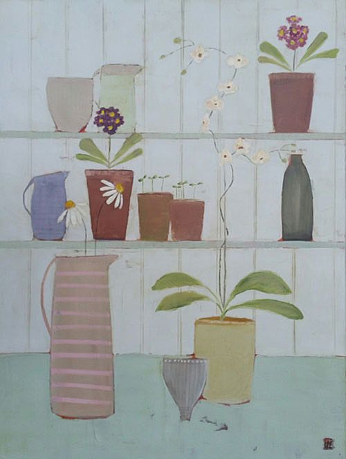 Eithne  Roberts - Shelflife with Tall Orchid